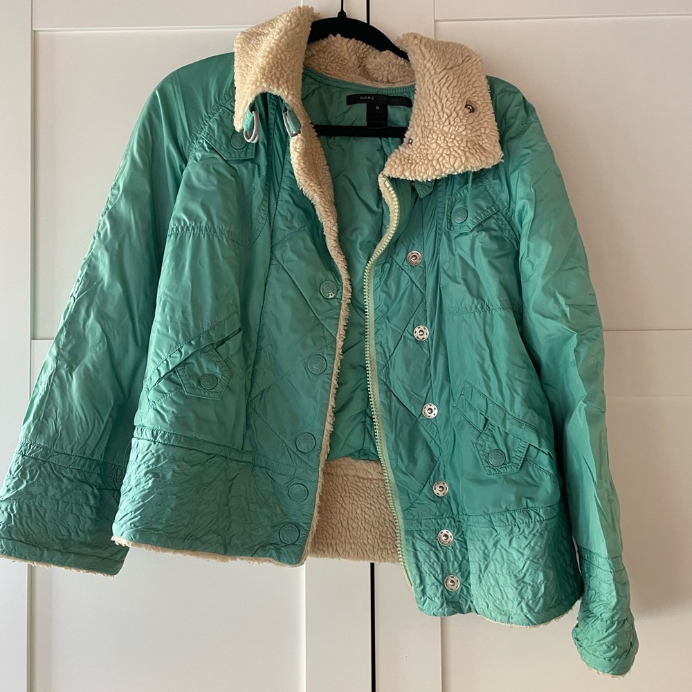 Vintage Marc Jacobs Sherpa Lined Jacket | Y2K Designer Winter Coat
